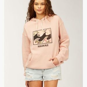 Billabong dusty pink soft fleece Hawaii hoodie